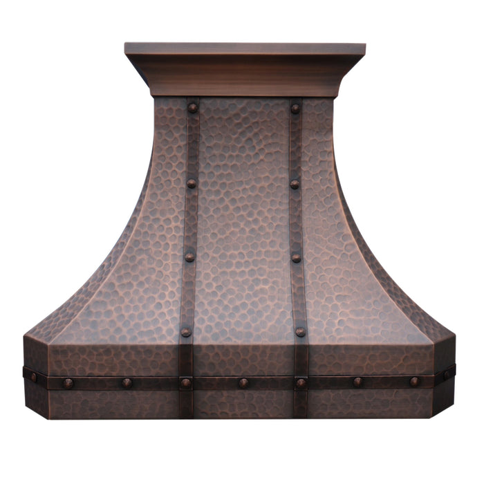 Hand Hammered Custom Copper Kitchen Hood