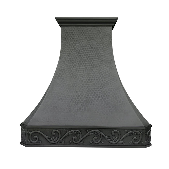 Custom Solid Black Copper Kitchen Hood