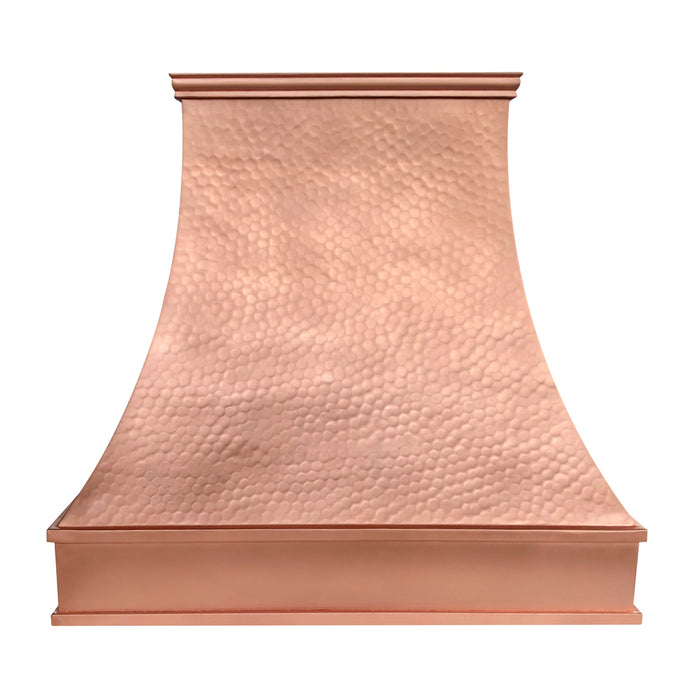 Curved Copper Hood Natural Patina Hand-hammered
