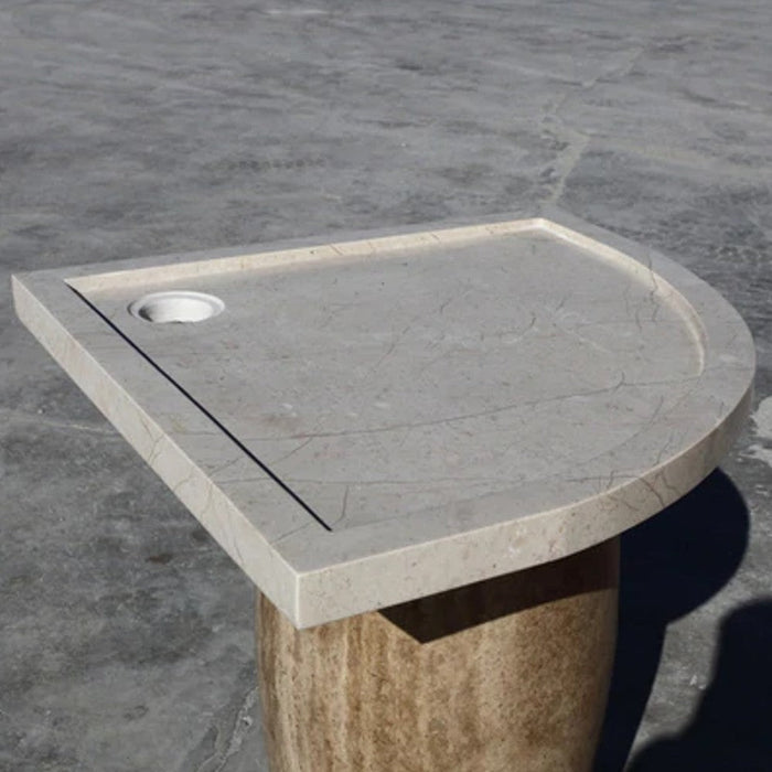 Cream Royal Marble Polished Corner Shower Base 36x36x2 Inches