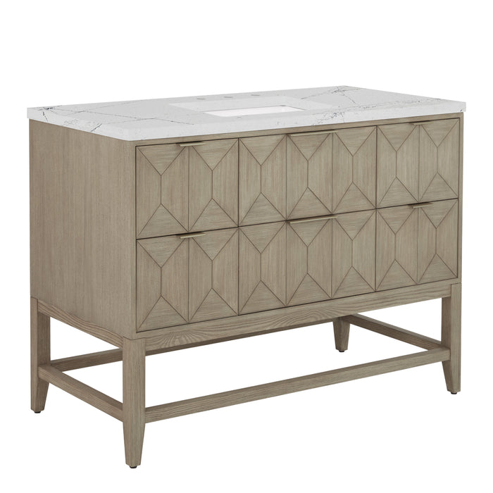 James Martin Emmeline 48" Single Bathroom Vanity, Pebble Oak