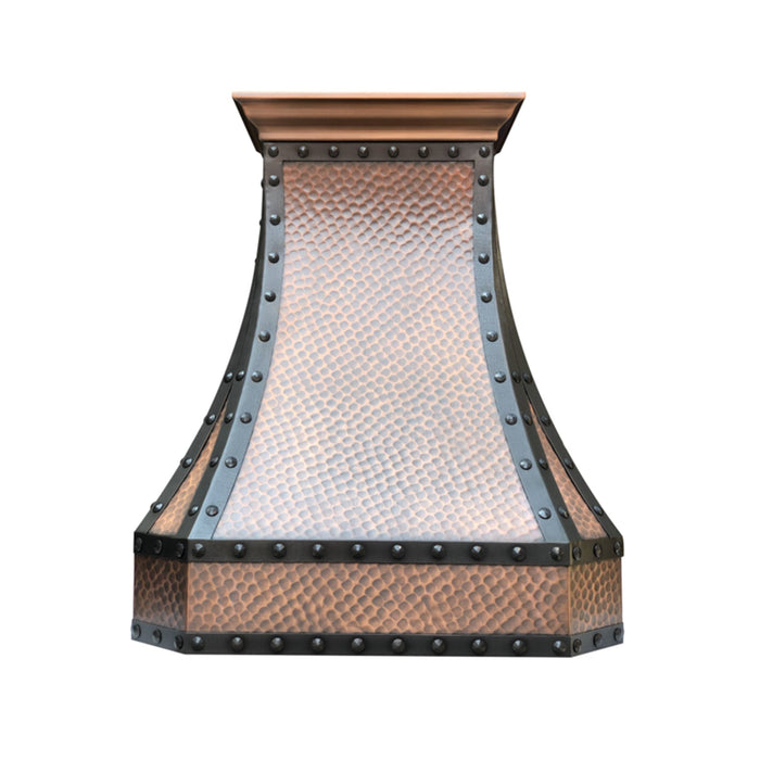 Handcrafted Custom Antique Copper Kitchen Hood