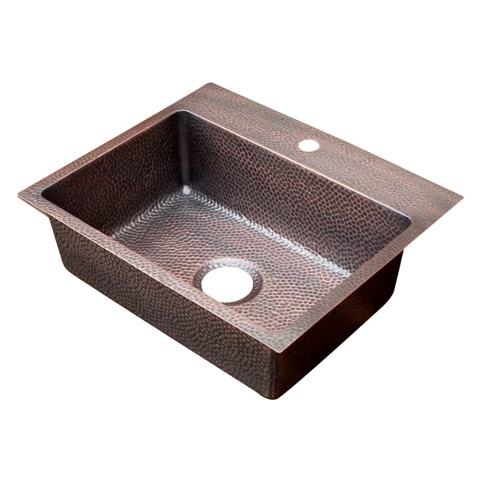 Akicon Custom Handcrafted Single Bowl Copper Top Mount Kitchen Sink — AKS511-C