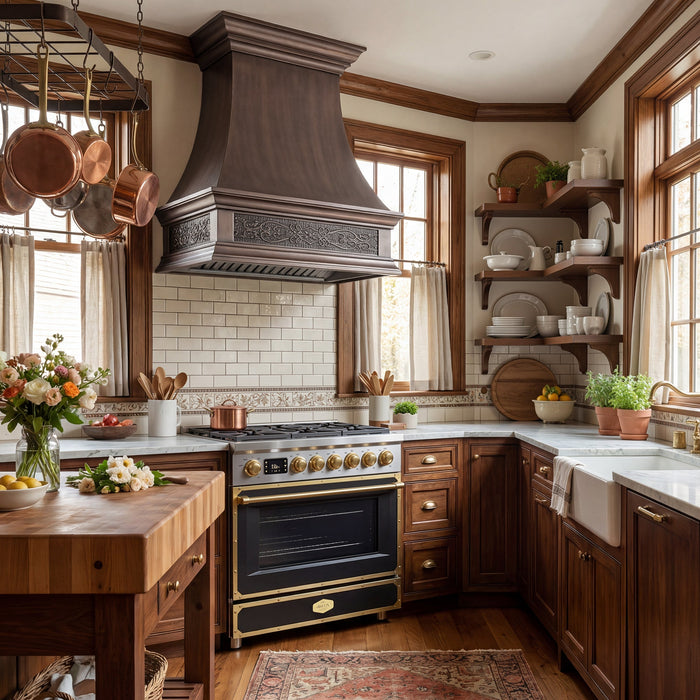 Akicon Custom Handmade Copper Range Hood Custom Kitchen Vent Hood — AKH741S-C