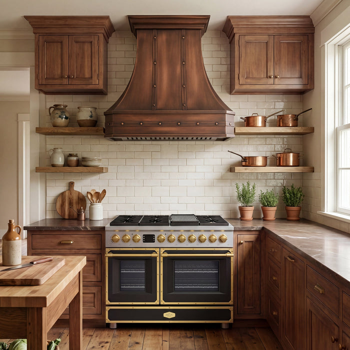 Akicon Custom Copper Range Hood Handmade with Custom Size and Finish — AKH712C-C