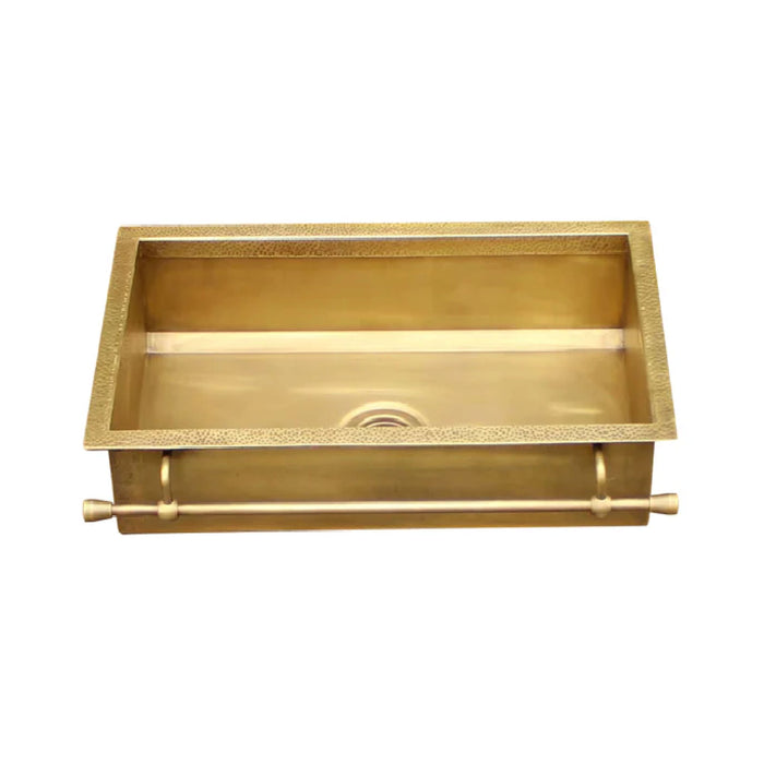 Akicon Handmade Custom Copper Kitchen Sink with Pot Rail — AKS506-C