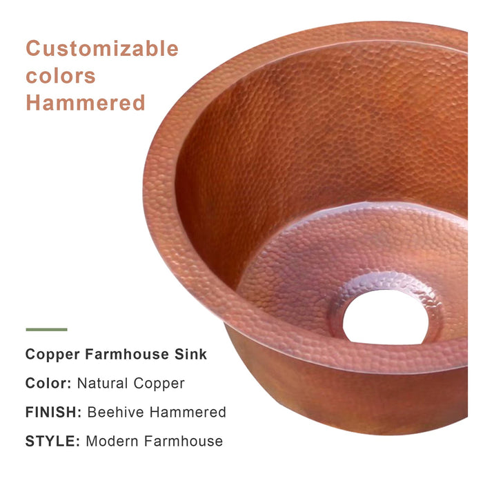 Akicon Handmade Copper Prep Sink Custom Bar Kitchen Sink — AKS217-C