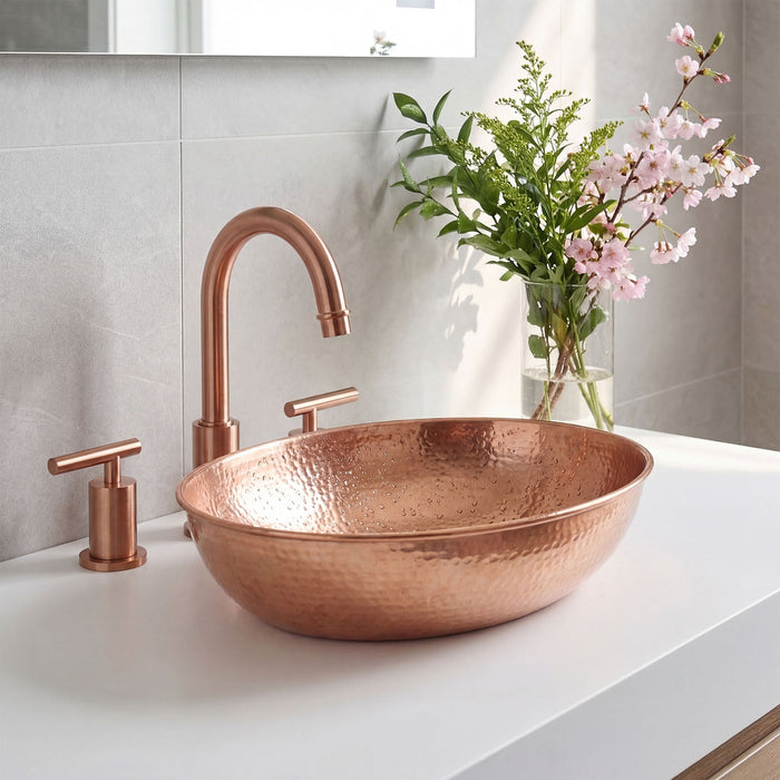 Akicon Custom Copper Vessel Sink Handcrafted Bathroom Sink — AKS20032-C