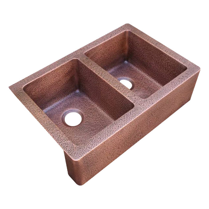 Akicon Double Bowl Custom Farmhouse Apron Copper Kichen Sink — AKS603-C