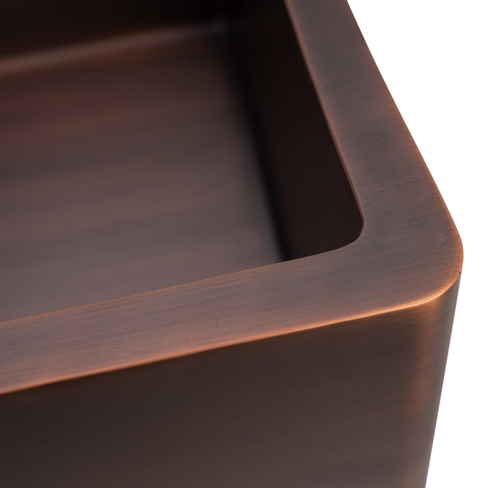 Akicon Single Bowl Handcrafted Custom Copper Farmhouse Kitchen Sink — AKS501-C