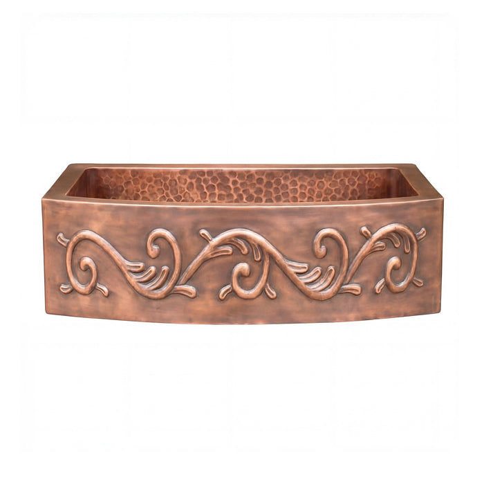 Akicon Custom Single Bowl Handmade Farmhouse Solid Copper Kitchen Sink — AKS507-C