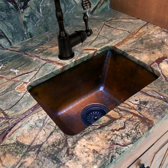 Akicon Custom Handmade Copper Bar Sink Rustic Kitchen Prep Sink — AKS513-C