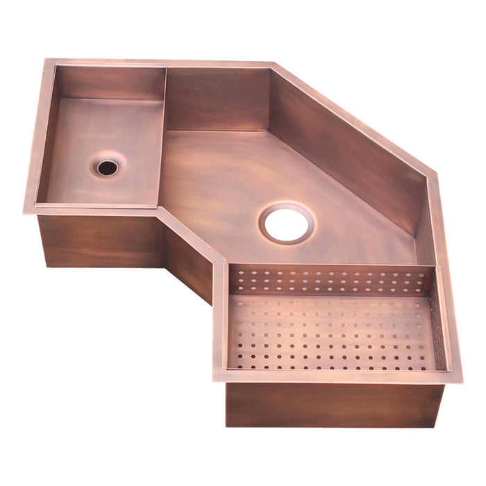 Akicon Custom Hammered Copper Undermount Kitchen Sink — AKS701-C