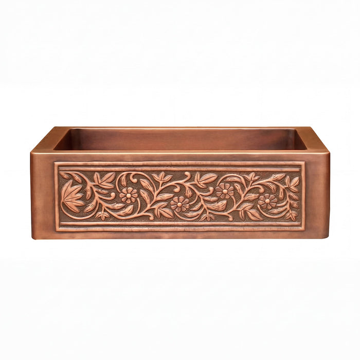 Akicon Custom Single Bowl Farmhouse Kitchen Copper Sink — AKS502-C