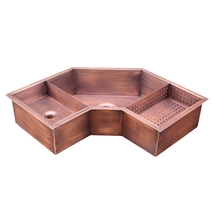 Akicon Custom Hammered Copper Undermount Kitchen Sink — AKS701-C