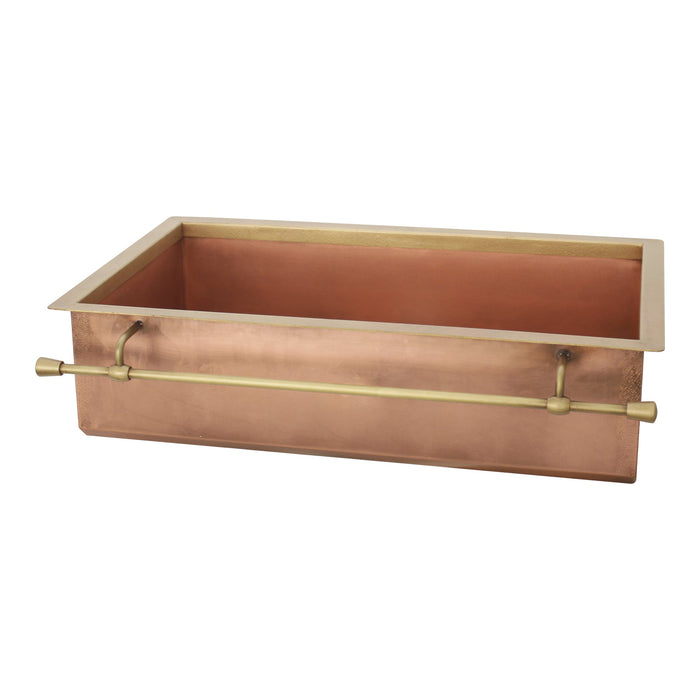 Akicon Handmade Custom Copper Kitchen Sink with Pot Rail — AKS506-C