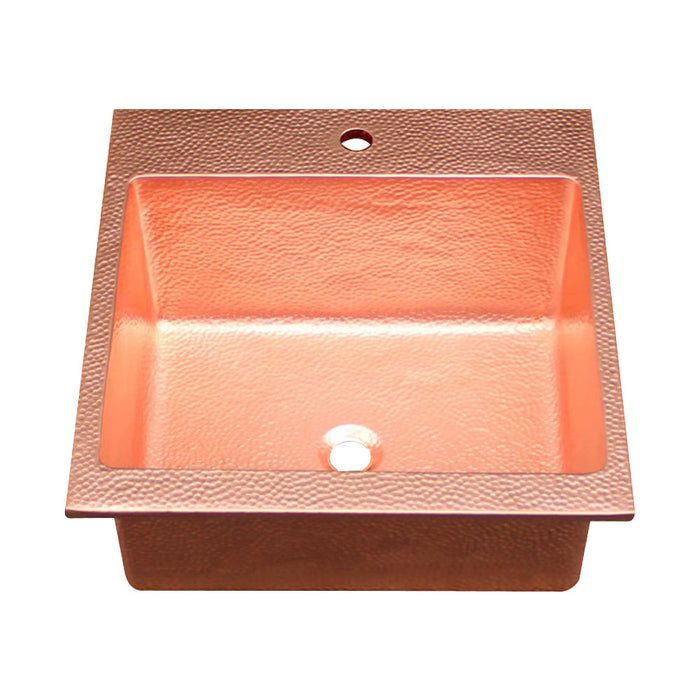 Akicon Custom Handcrafted Single Bowl Copper Top Mount Kitchen Sink — AKS511-C
