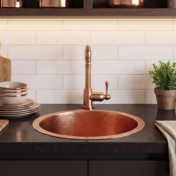 Akicon Handmade Copper Prep Sink Custom Bar Kitchen Sink — AKS217-C