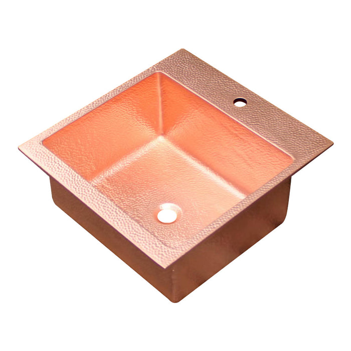Akicon Custom Handcrafted Single Bowl Copper Top Mount Kitchen Sink — AKS511-C