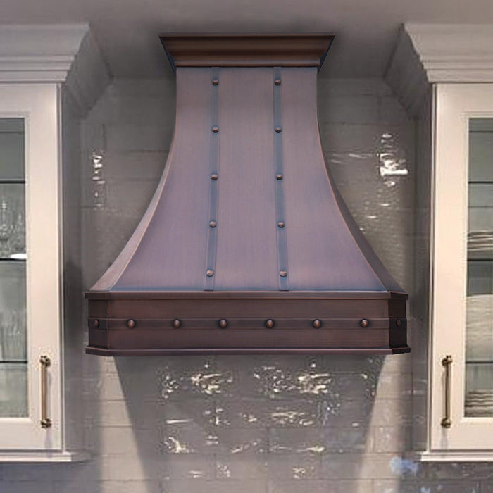 Custom Solid Copper Kitchen Hoods