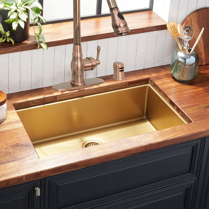 Akicon Custom Handmade Solid Copper Undermount Kitchen Sink — AKS503-C