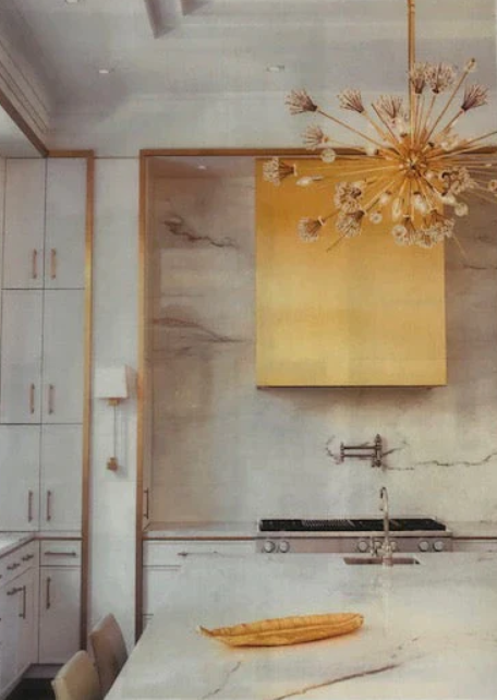 Modern Box Customized Brushed Brass Range Hood