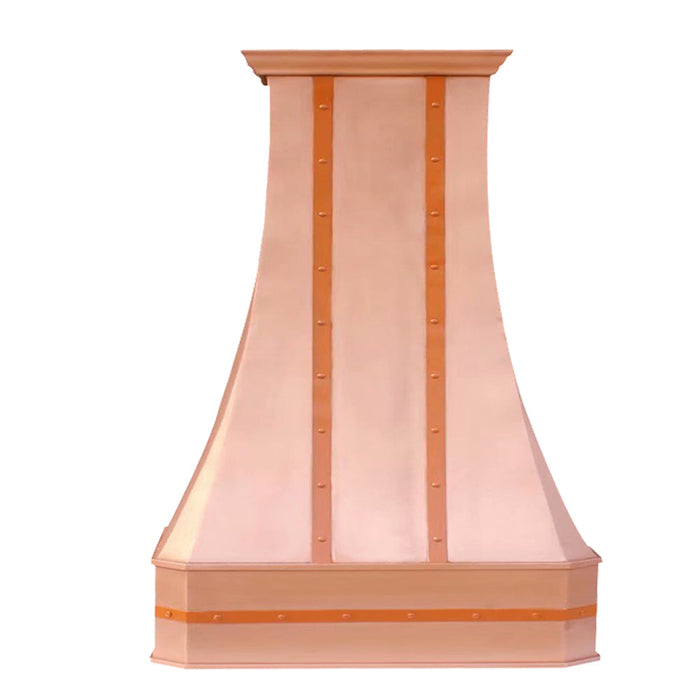 Akicon Custom Copper Range Hood Handmade with Custom Size and Finish — AKH712C-C