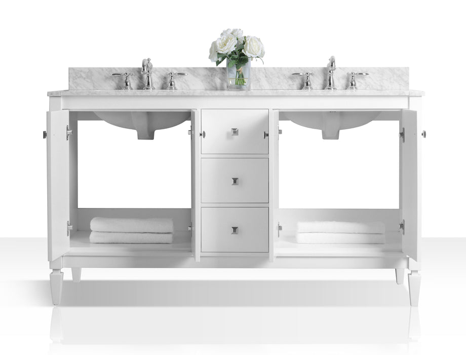 Kayleigh Bathroom Vanity with Sink and Carrara White Marble Top Cabinet Set