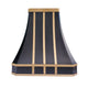 Curved Black Stainless Steel Designer Kitchen Hoods with Brass Straps