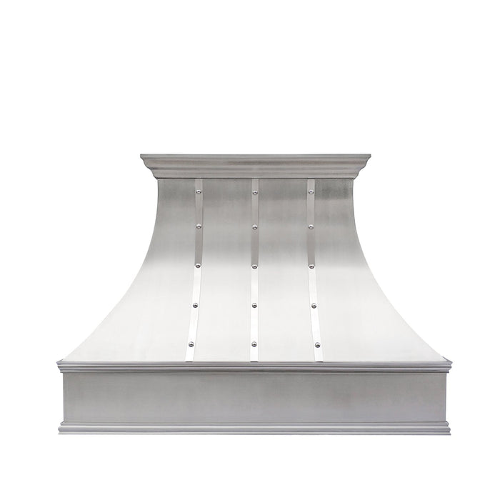 Sweep Custom Stainless Steel Range Hoods with Mirrored Accents