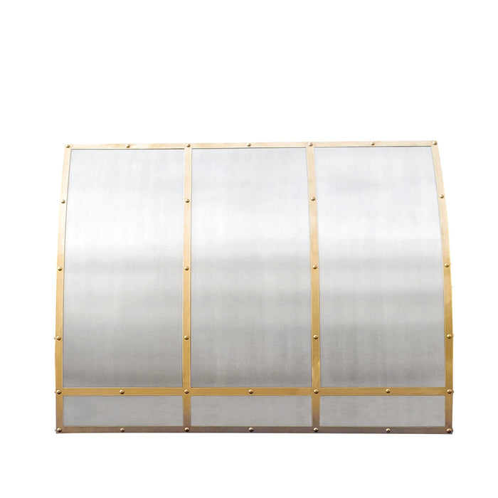 Barrel Shaped Custom Stainless Steel Vent Hood with Brass Bands&Rivets