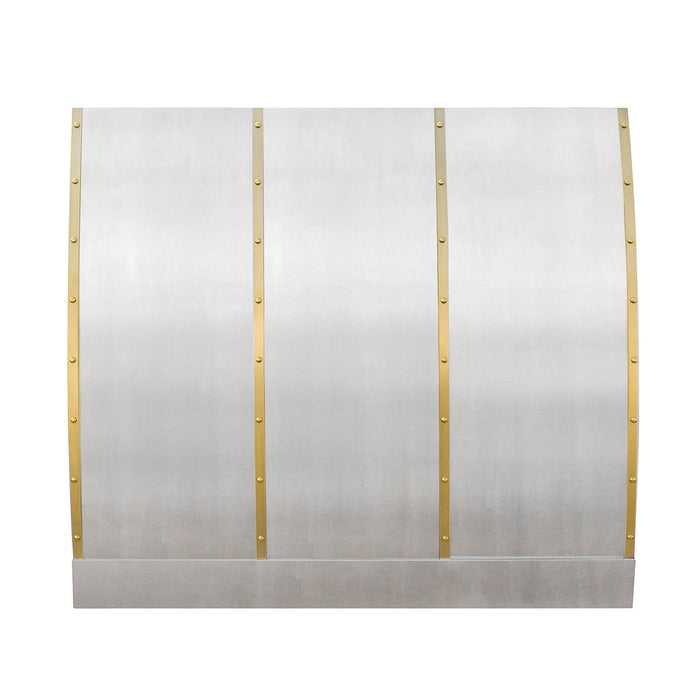 Barrel Stainless Steel Custom Range Hoods with Brass Trim