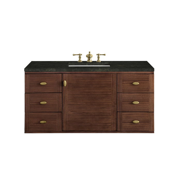 James Martin Amberly 48" Dual Mount Single Bathroom Vanity, Mid-Century Walnut