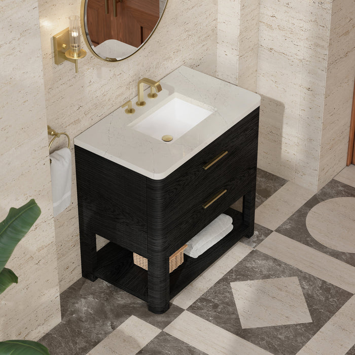 James Martin Lucian 36" Single Bathroom Vanity, Carbon Oak