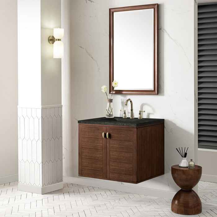 James Martin Amberly 30" Dual Mount Single Bathroom Vanity, Mid-Century Walnut