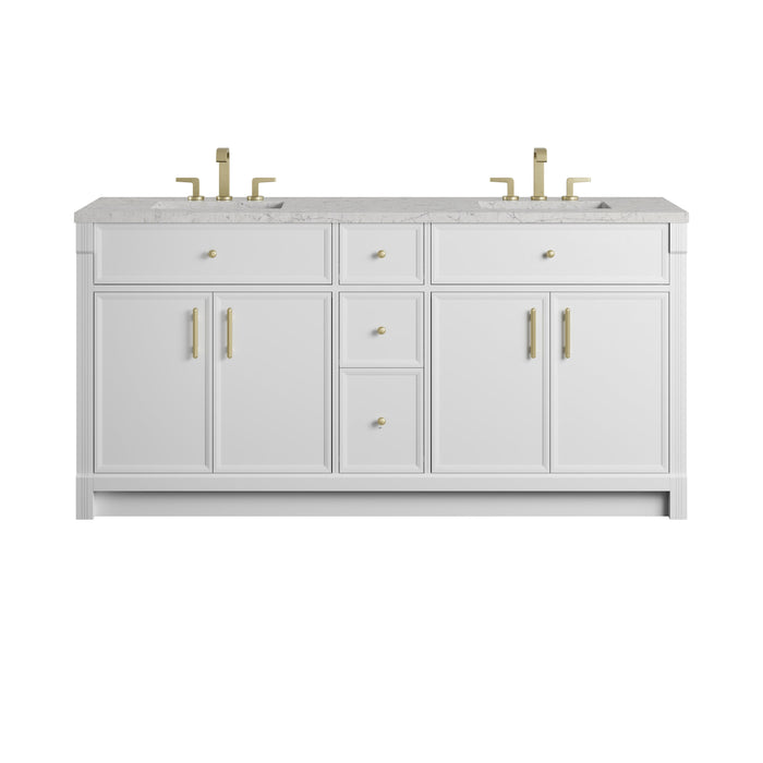 James Martin Bellshire 72" Double Bathroom Vanity, Bright White