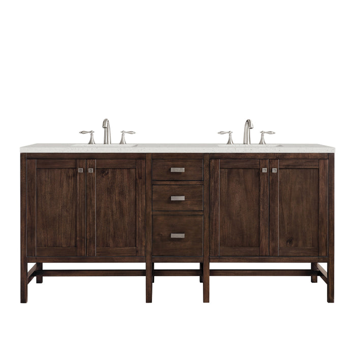 James Martin Addison 72" Double Bathroom Vanity, Mid-Century Acacia