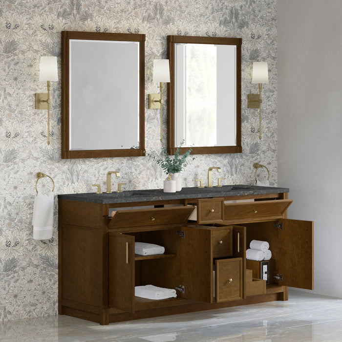 James Martin Bellshire 72" Double Bathroom Vanity, Honey Oak
