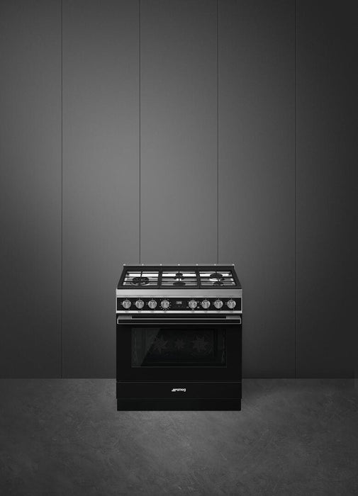 Smeg Portofino Series 36 " Freestanding All Gas Range CPF36UGGBL SMEG