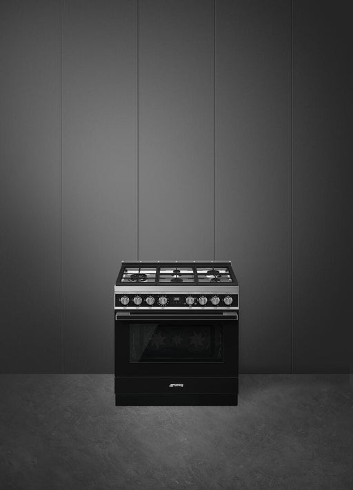 Smeg Portofino Series 36 " Freestanding All Gas Range CPF36UGGBL SMEG