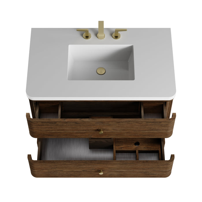 James Martin Allamari 36" Floating Single Bathroom Vanity, Sable