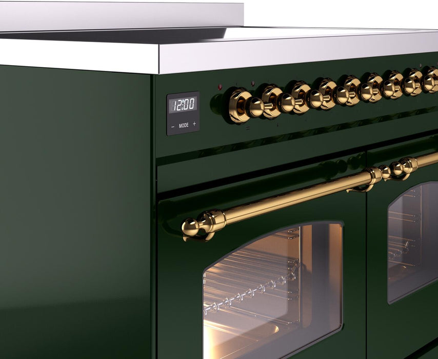 ILVE Nostalgie II 40" Electric Range, Emerald Green, Brass Trim UPDI406NMPEGG ILVE