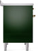 ILVE Nostalgie II 40" Electric Range, Emerald Green, Brass Trim UPDI406NMPEGG ILVE