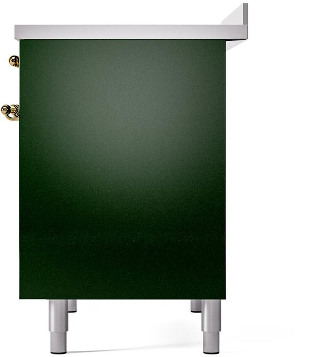 ILVE Nostalgie II 40" Electric Range, Emerald Green, Brass Trim UPDI406NMPEGG ILVE