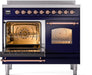 ILVE Nostalgie II 40" Electric Range, Blue, Copper Trim  UPDI406NMPMBP ILVE