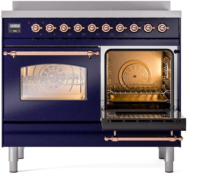 ILVE Nostalgie II 40" Electric Range, Blue, Copper Trim  UPDI406NMPMBP ILVE