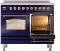 ILVE Nostalgie II 40" Electric Range, Blue, Copper Trim  UPDI406NMPMBP ILVE