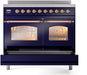 ILVE Nostalgie II 40" Electric Range, Blue, Copper Trim  UPDI406NMPMBP ILVE