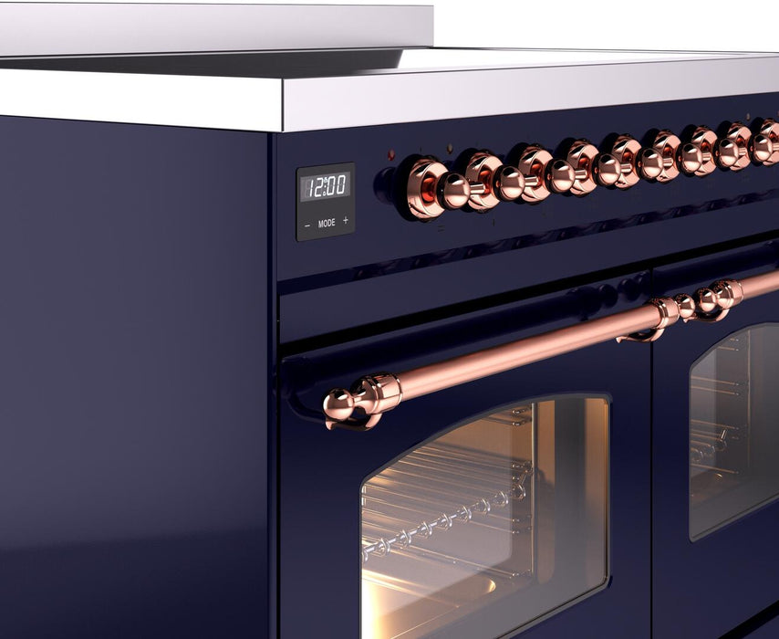 ILVE Nostalgie II 40" Electric Range, Blue, Copper Trim  UPDI406NMPMBP ILVE