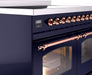 ILVE Nostalgie II 40" Electric Range, Blue, Copper Trim  UPDI406NMPMBP ILVE